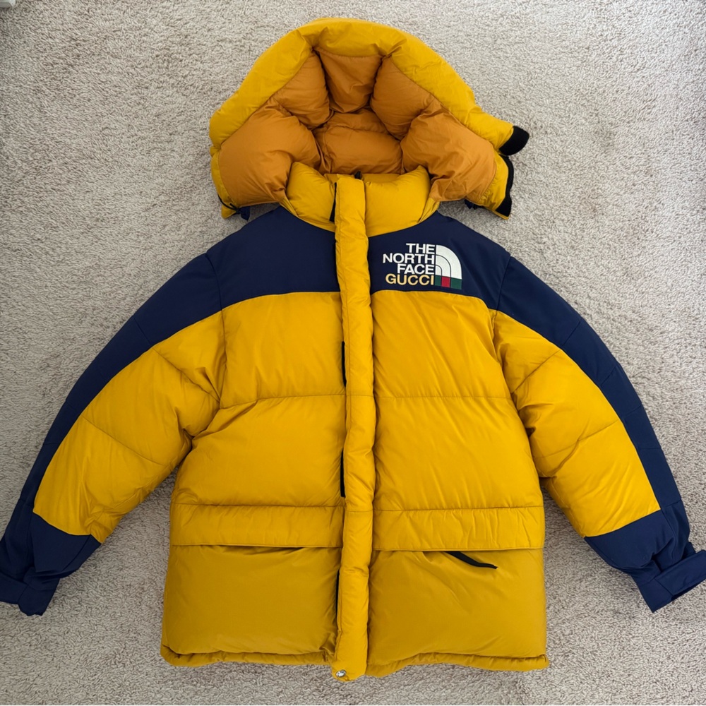 The North Face Gucci collab Puffer Jacket in Yellow and Navy